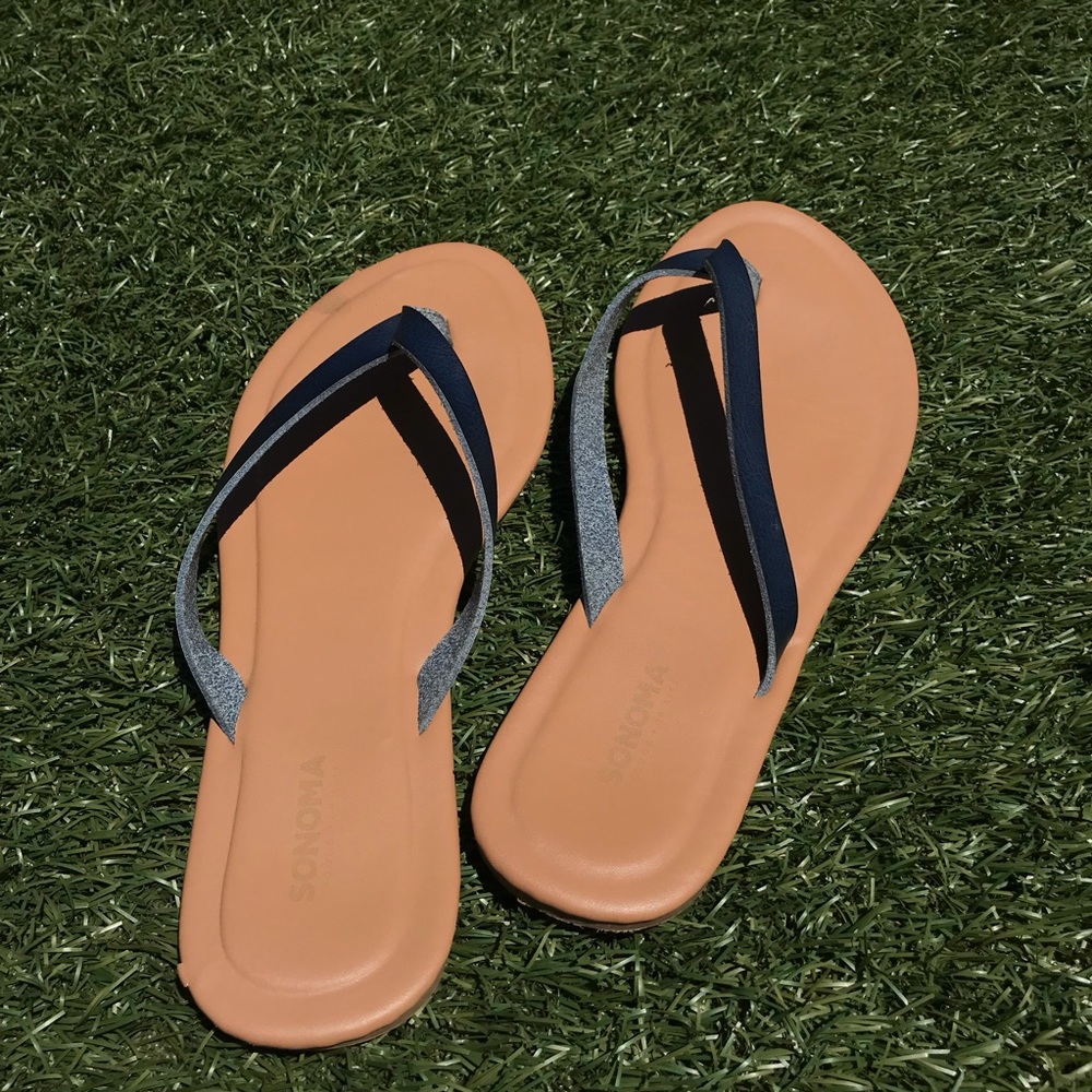Navy Blue Flip Flops